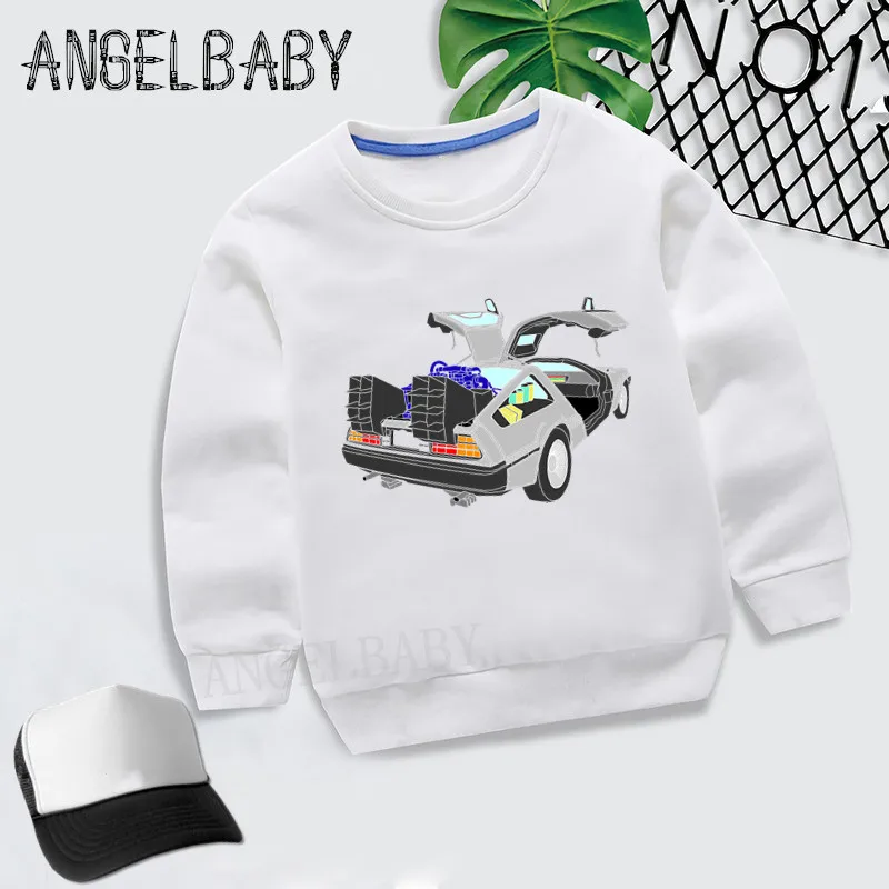 DMC Delorean/Детские толстовки с капюшоном «снова в будущее» детские осенние Топы, хлопковая одежда для малышей свитер для мальчиков и девочек, KYT2260 - Цвет: 2260F-White