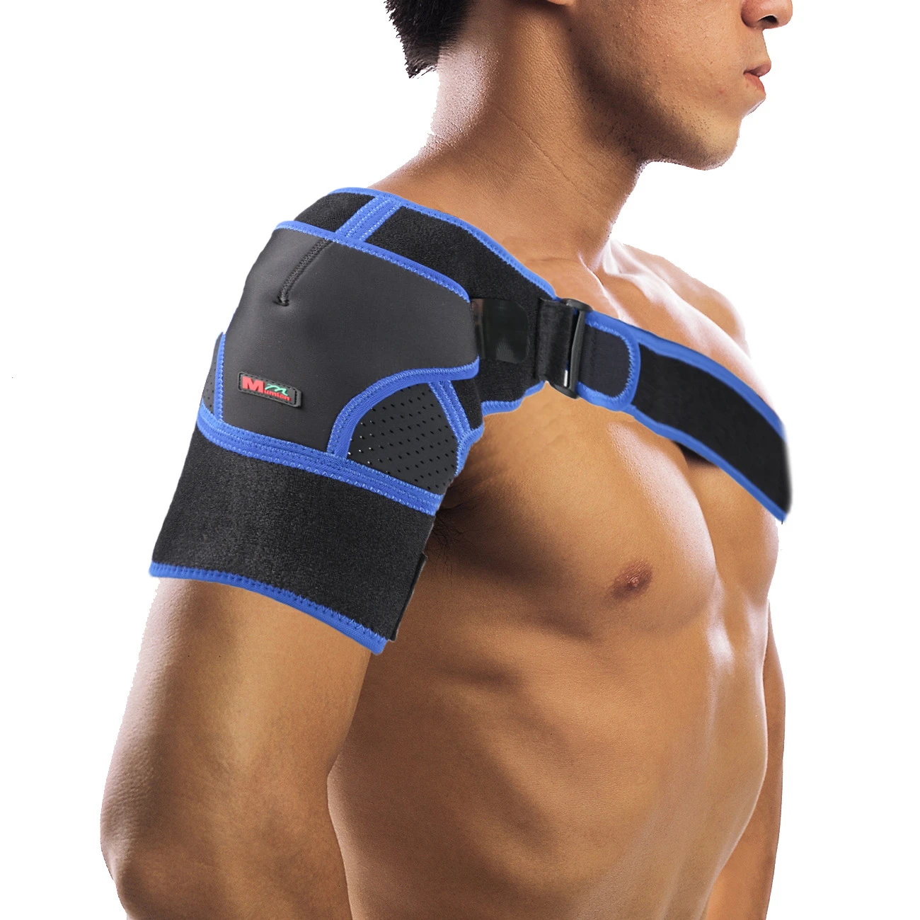 Super Hot Selling Four-Way Adjustable Pressure Breathable Shoulder Protection around G06 Available Dark Black men wearing scarves