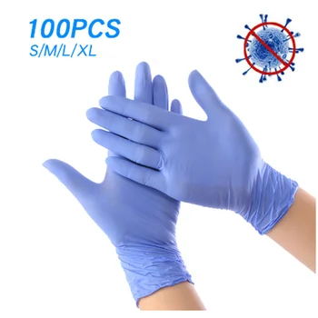 

100PCS Antivirus Protective Gloves Cleaning Washing Disposable Gloves Nitrile Latex Laboratory Anti-Static Non-toxic Gloves