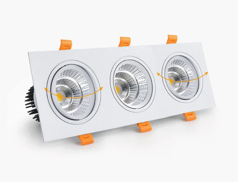 厂家直供三头方形射灯cob嵌入式led天花灯格栅灯斗豆胆灯可调角度---阿里巴巴-1688_02_15