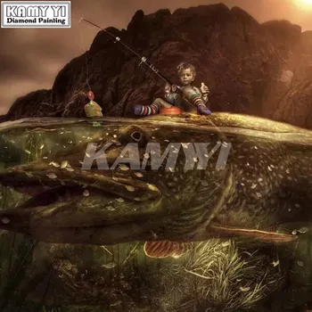 

3D DIY Diamond Cross Stitch diamond embroidery, fishing kids cross stitch suit flower decoration hcr6