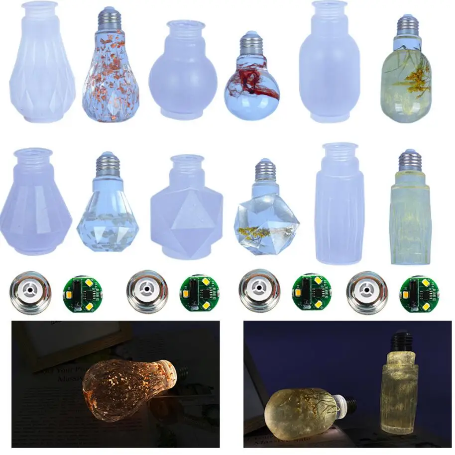 DIY Crystal Epoxy Resin Light Bulb Molds Silicone Mold Handmade Crafts Home Decoartion Casting Moulds | Украшения и аксессуары