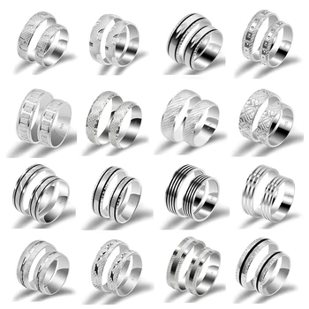 

Couple Ring for Lover 925 Sterling Silver Classic Fine Jewelry Unisex Finger Ring for Men Women Engagement Anniversary Gifts