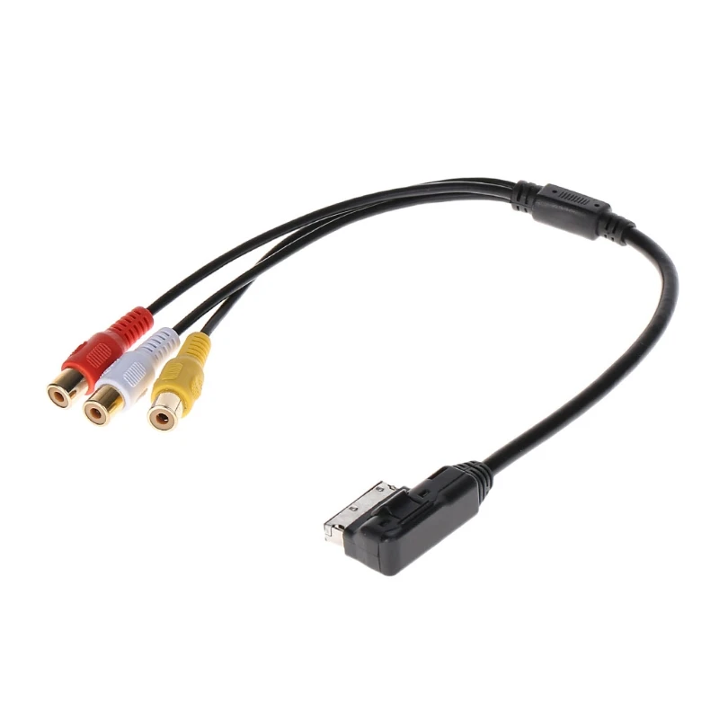 

New 1 Pc Auto Car AMI MMI 3 RCA Phono Audio Video Music AV Video Cable Lead For Audi A3 A6 A8 Q7 S7