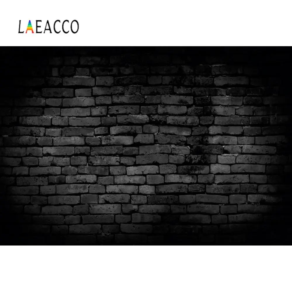 Laeacco темно-черная стена для фотографии кирпичный гранж узор Вечеринка домашний