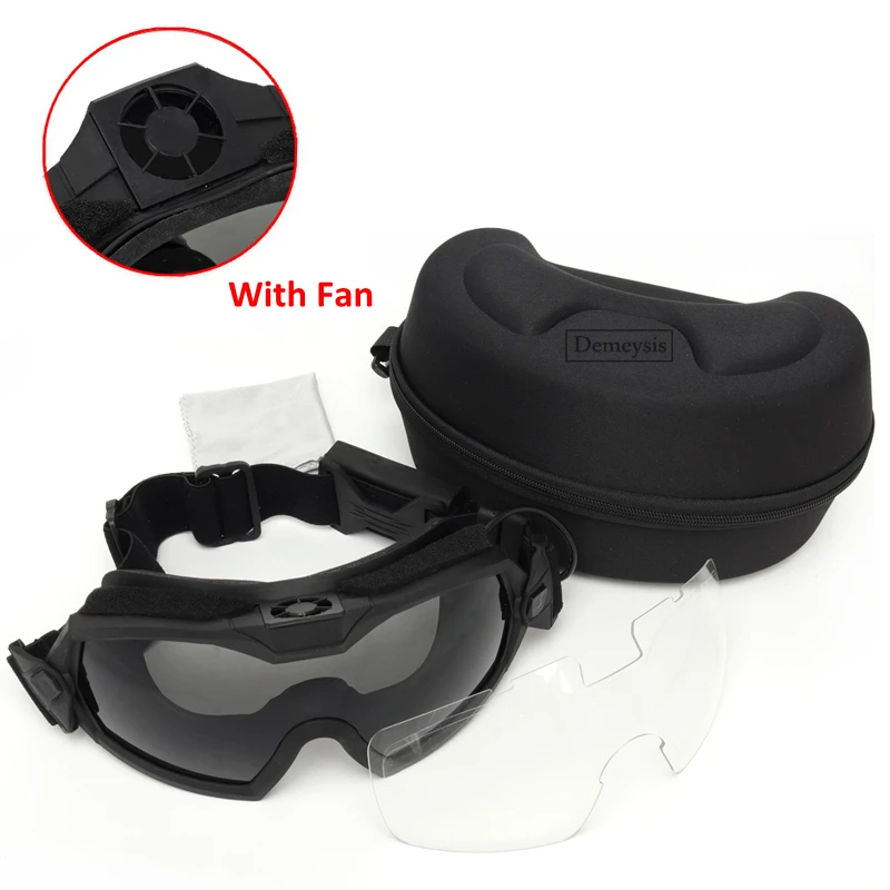 Tactical Goggles with Fan Anti fog Military Airsoft Paintball Safety
