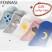 FENNASI, хлопковые женские носки с принтом, женские пушистые теплые рождественские носки, женские забавные носки с надписями, милые забавные художественные блестящие носки