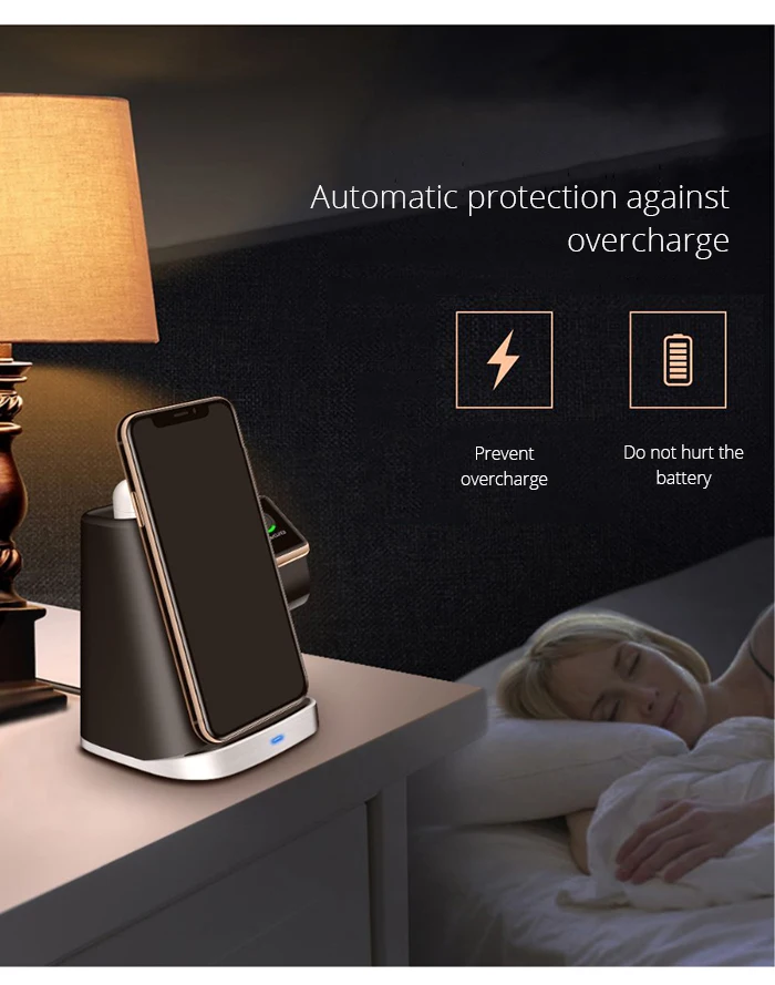 Bonola 3 in1 Wireless Charger Stand For iPhone XsMaxApple WatchAirpods  (8)
