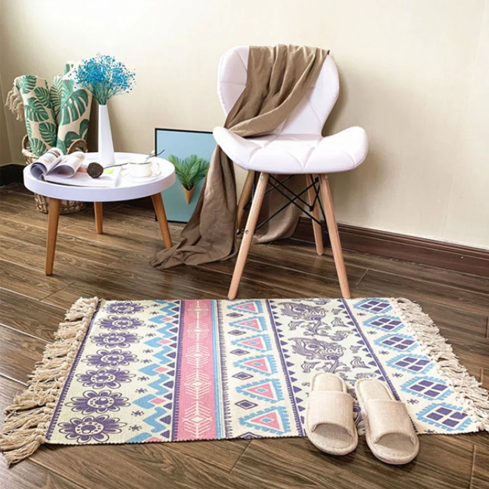 buy Cotton linen carpet, sofa, tea table, blanket, bedside mattress, bedside mattress and door mattress