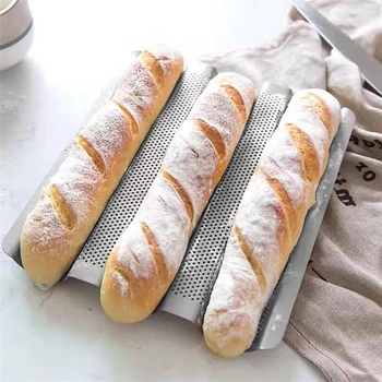 

TTLIFE Practical French Bread Baking Mold Bread Wave Baking Tray Cake Baguette Mold Pans 2/3/4 Groove Waves Bread Baking Tools
