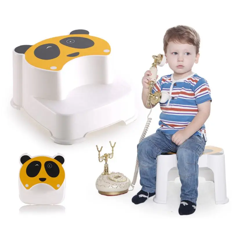 Baby Double-layer Step Stool Children Boys Girls Bathroom Anti-Slip Footstool P31B
