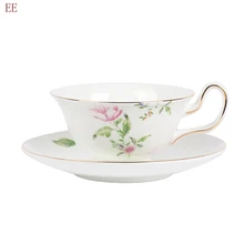 Кофейная кружка ручной работы из белого костяного фарфора, чайное блюдце, набор керамических кружек высокого качества, чашка для послеобеденного чая Tazas, кофейная чашка с подогревом E5