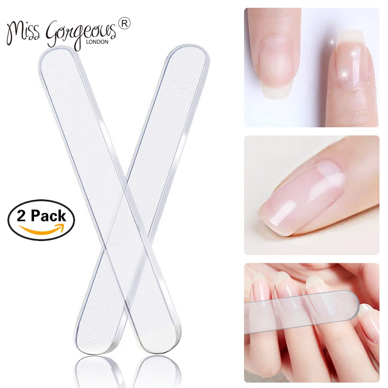 Бренд Miss Gorgeous 2 шт. Nai File Nano Glass прочный прозрачный Маникюрный Инструмент для