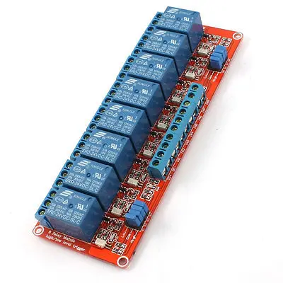 

DC 24V High/Low Level Trigger Optocoupler Isolator 8-CH Power Relay Module