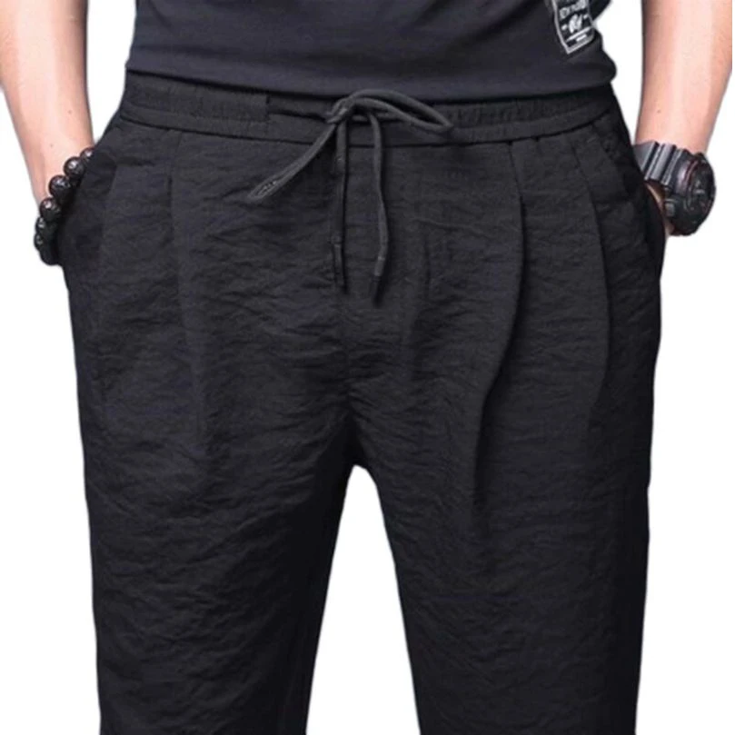 남성 용수철 여름 가을 긴 바지, 시원한 메쉬 캐주얼 바지, 남성 조깅, 통기성 비즈니스 에어컨 스트리트웨어