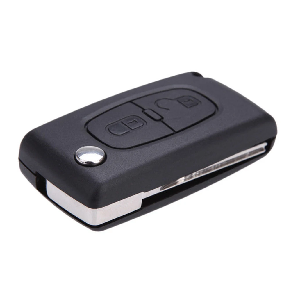 

Cover Flip Replacement Foldable 2 Button Accessories Car Blade Remote Control Key Fob Case for Peugeot 207 307 308 407