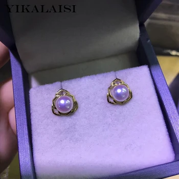 

YIKALAISI 925 Sterling Silver Jewelry Pearl Earrings 2019 Fine Natural Pearl jewelry 6-7mm stud Earrings For Women wholesale