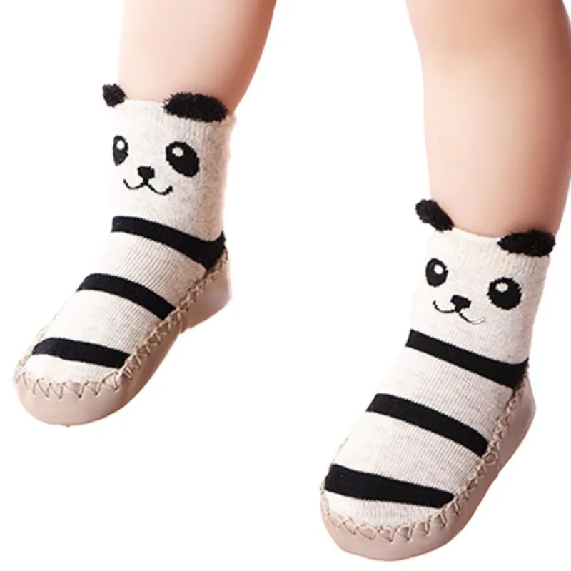 Cute Baby Socks Shoes With Rubber Soles Spring Autumn Winter Infant Anti-slip Warm Slipper Floor Shoes Soft Socks - Цвет: YP0496B