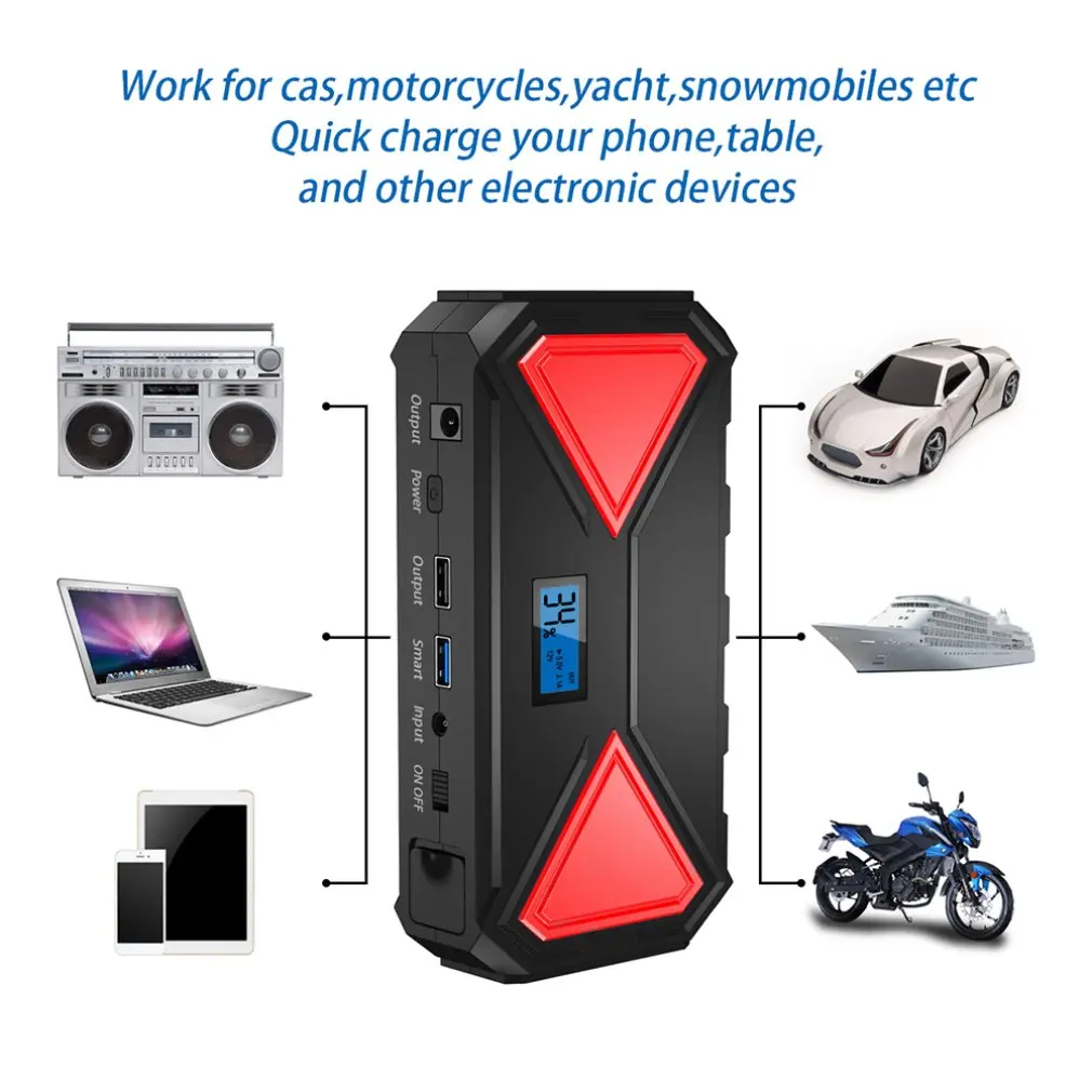 T20 многофункциональное автомобильное зарядное устройство 8000Mah 9900Mah 12000Mah Usb зарядное устройство