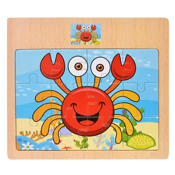 

12 Pcs Wooden Puzzle Toys Baby Cartoon Vehicle Learning Educational Toys for Children Gift for Boys Girls