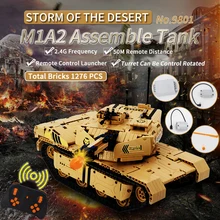 RC строительные блоки 9801 танк M1A2 1276 шт армейский Военный пульт дистанционного управления расстояние 50 м Diy сборный блок кирпичные игрушки