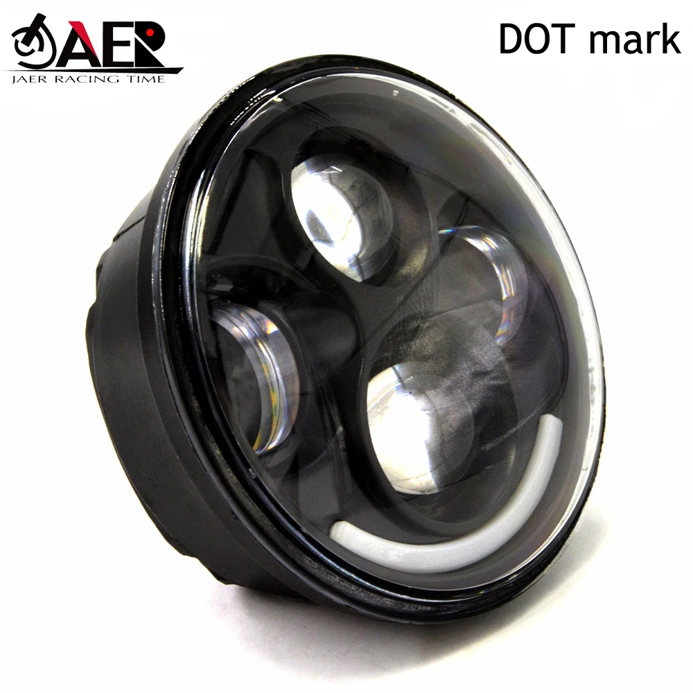 5,7" светодиодный налобный фонарь для мотоцикла с Halo Angel Eye DRL светодиодный налобный фонарь для Harley Sportster Iron 883 1200 Dyna Street Bob Softail