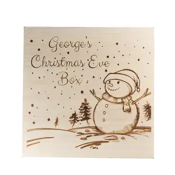 

1pc Storage Box Sculpture Wooden Snowman Beautiful Gift Case Party Decor Storage Box Apple Box Holder