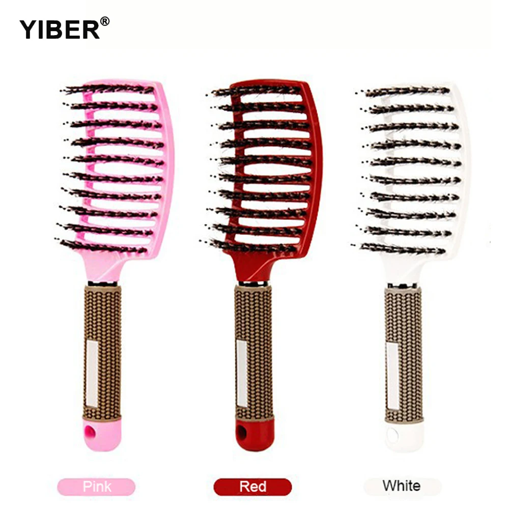 

Hair Scalp Massage Comb Bristle Nylon Hairbrush Wet Curly Detangle Anti-Static Hair Brush Professional Salon Hairdressing Style