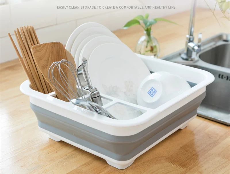 

Foldable Dish Rack Kitchen Storage Holder Drainer Bowl Tableware Plate Portable Dinnerware Organizer Drying Rack Home Shelf tool