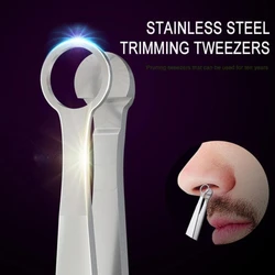 Pinzas universales para cortar el pelo de la nariz, cortador de punta redonda para cejas, acero perfecto para la eliminación de vello de la nariz pinzas pince a epiler