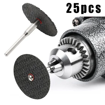 

Resin 25Pcs Rotary Tools 32MM Cutting Discs Wheels Mandrels Set For Metal Trimming Grooving + 2pcs Mandrels