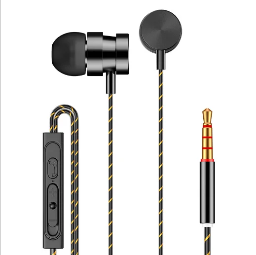 Black 10 pcs New Universal earphones 3.5mm In Ear Stereo Earbuds metal earphone For Xiaomi/for Huawei Wired Earphone For Phone PC - Color: Black
