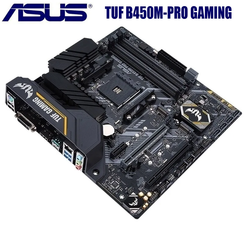Socket AM4 ASUS TUF B450M-PRO GAMING Motherboard DDR4 64GB M.2 NVME slot Micro ATX AMD B450  DVI HDMI M.2 SATA3 NEW USB3.1 AM4
