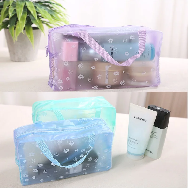 

WBBOOMING Transparent PVC Cosmetic Bag Bathroom Toiletry Waterproof Organizer Easy to Travel Makeup Storage Bag
