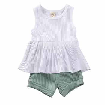 

new born baby girl two pieces summer set clothes tanks top shorts infant newborn girl summer clothes