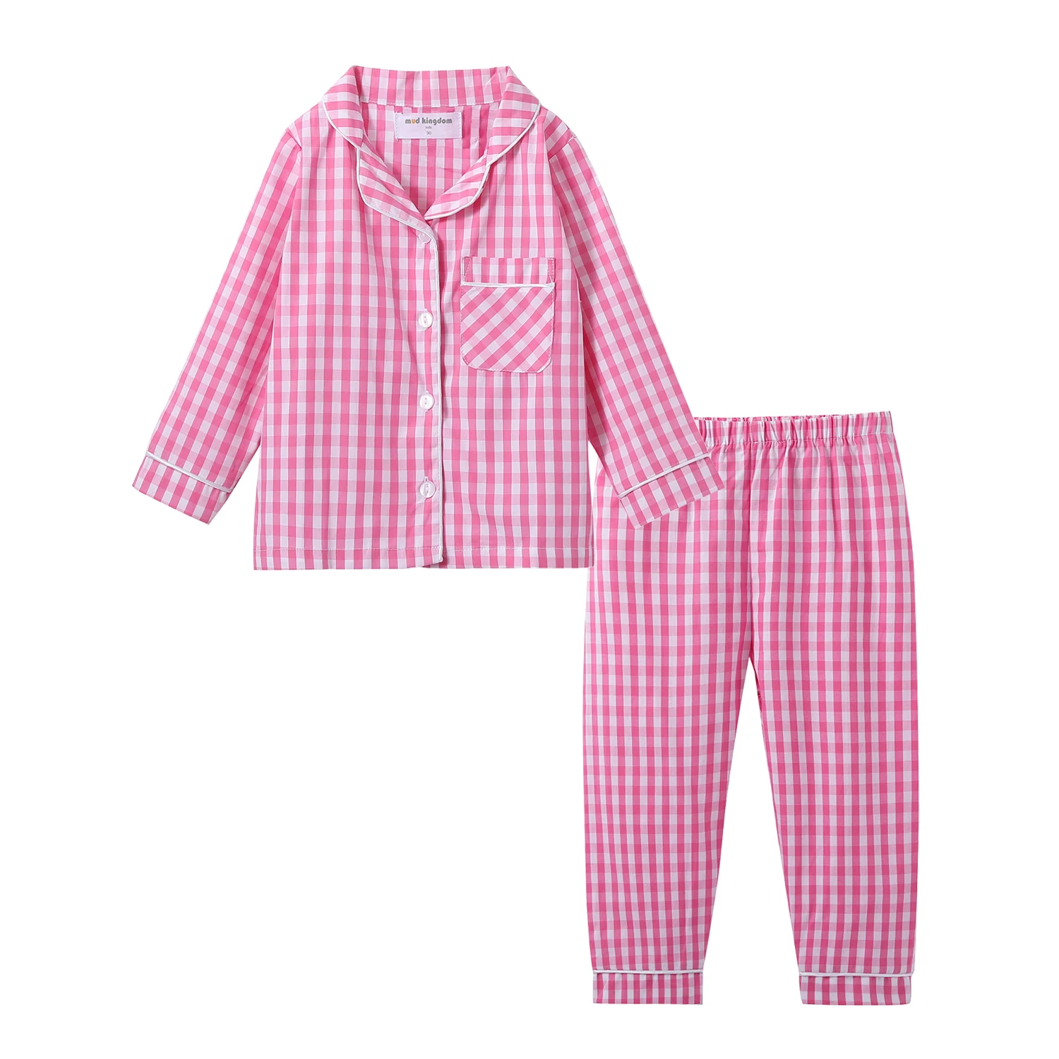 Mud Kingdom Boutique Girls Boys Pajamas Set Collared Long Sleeve Sleepwear 
