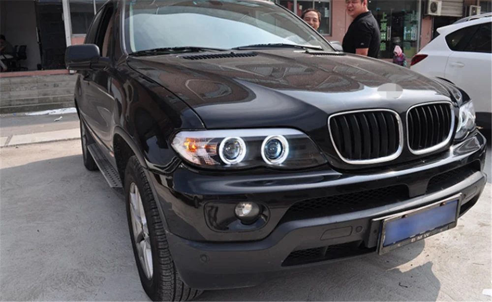 Пара для BME x5 e63 светодиодный фары 2003-2006x5 e63 HID фары биксеноновые фары противотуманные дневные ходовые огни двойные линзы