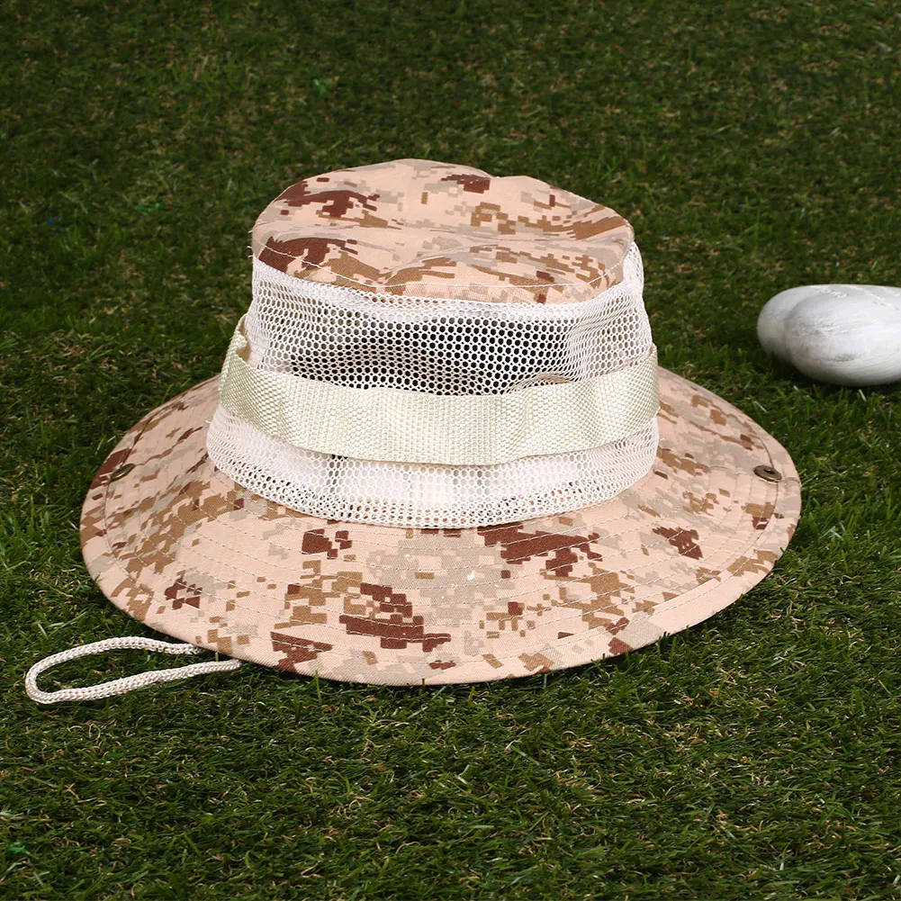 Открытый для женщин взрослых рыбалка охота Пешие Прогулки Камуфляж Солнцезащитная крышка с сеткой