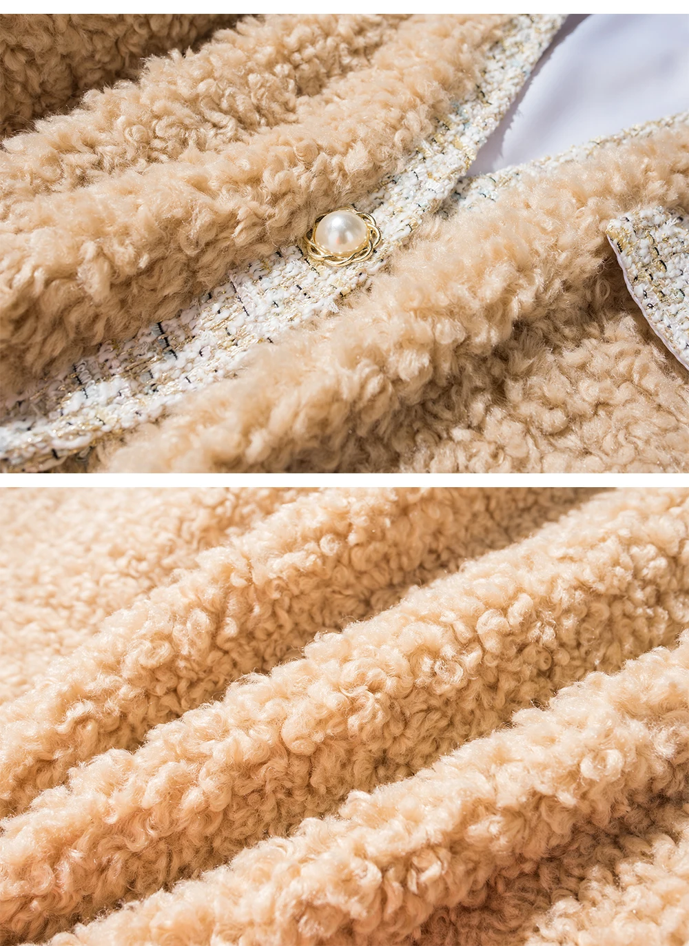 AMOR LIVE Cashmere Elegant Faux Fur Coat For Women Warm Soft Fur Jacket Female Plush Overcoat Pocket Casual Chic Splice пальто