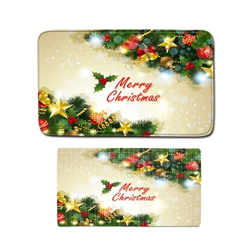 

Christmas decoration rug modern household bathroom mat set eco-friendly PVC bottom suction cup non-slip bath mat two-piece suit