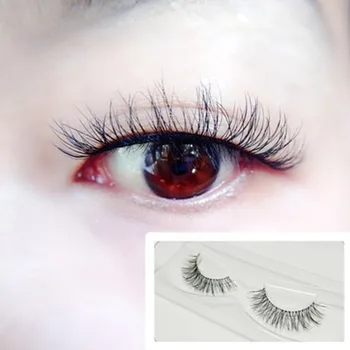 

3D silk protein false eyelashes pure hand natural cross naked Professional makeup realistic non grafting simulation eyelashes