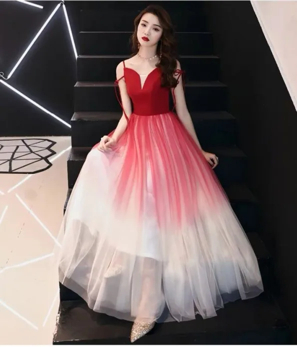 

Dress for Toast Bride 2019 New Style Spring Sexy Red Camisole Marriage Banquet Evening Dress Women's Long