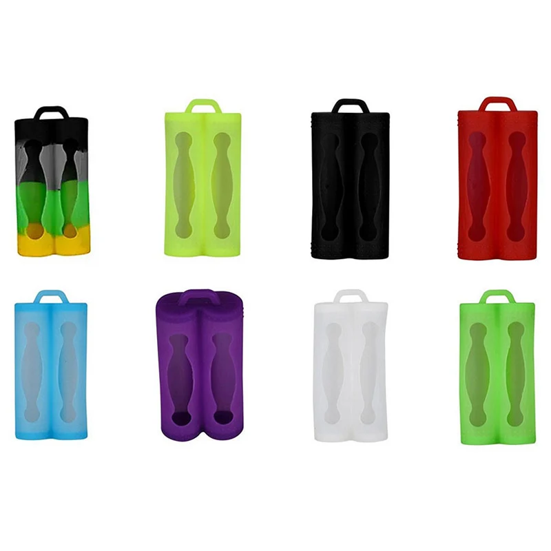 Silicone Battery Sleeve Double Battery Silicone Sleeve For 18650 Battery Bag Storage Boxes Anti-short Circuit Cover Case