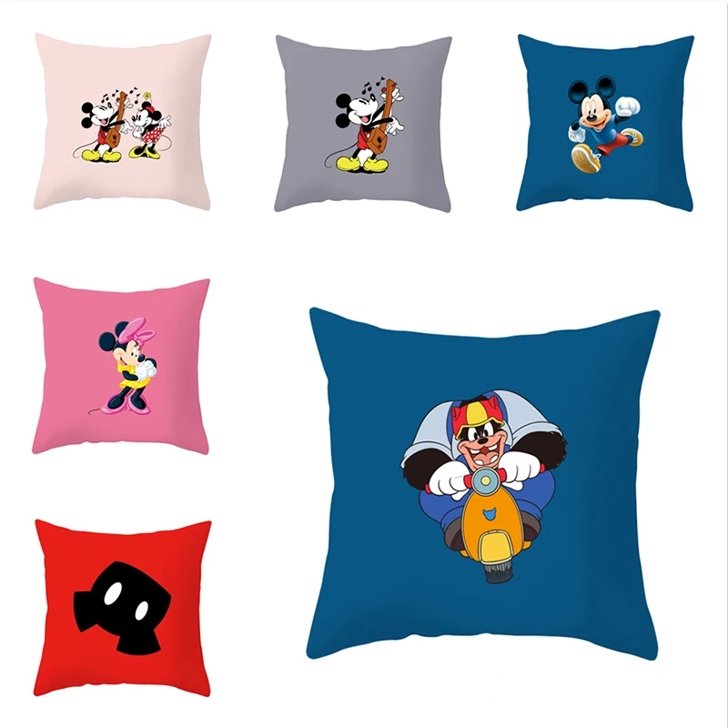 Мультфильмы Disney Микки и Минни Маус Гуфи Милая Подушка Наволочка печати персики