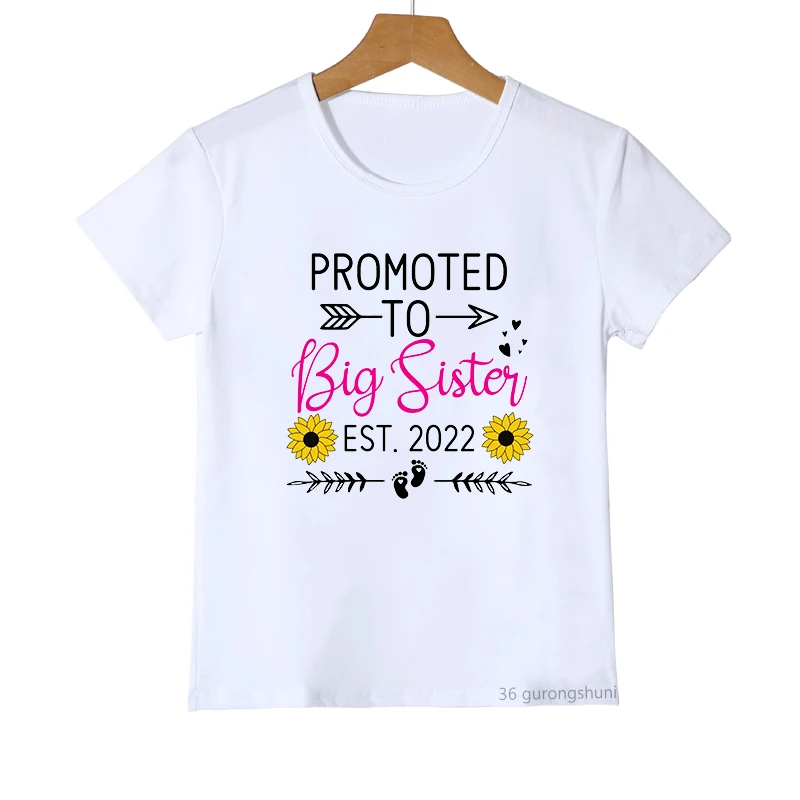 

Promoted To Big Sister 2022 Sunflower Big Sister Kids T-Shirt Cute Girls T-Shirt For Kids Birthday Clothing Tshirt Girls Clothes