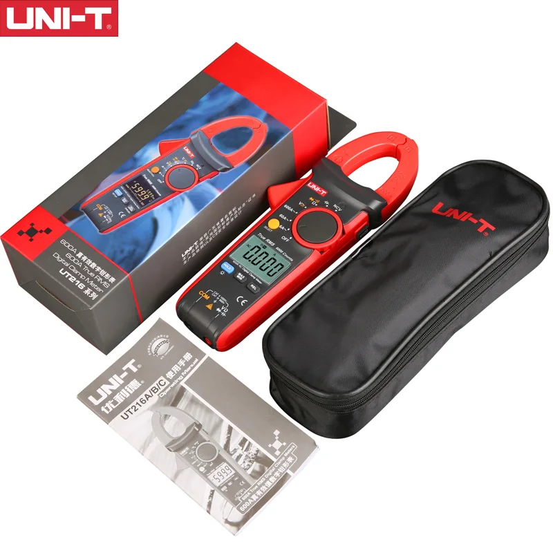 

UNI-T Digital Clamp Meter UT216B UT216C UT216A UT216D True RMS AC DC Voltage DCA Resistance Capacitance Freq NCV VFC AUTO Range