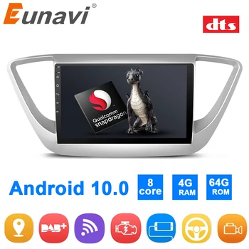 

Eunavi Android 10 Car Radio Multimedia Player For Hyundai Verna 2017 2 Din Headunit Audio Stereo DSP DTS HIFI GPS Navigation RDS