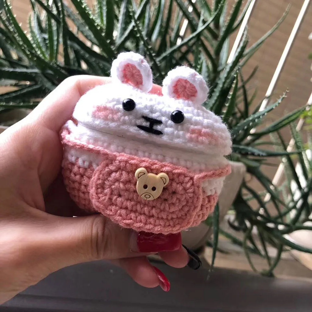 For AirPods Pro 2019 Case Knitted Lovely plush Anti-lost Protective Skin Cover For Air-Pods 3 Airpods Accessories 2019 1104#C