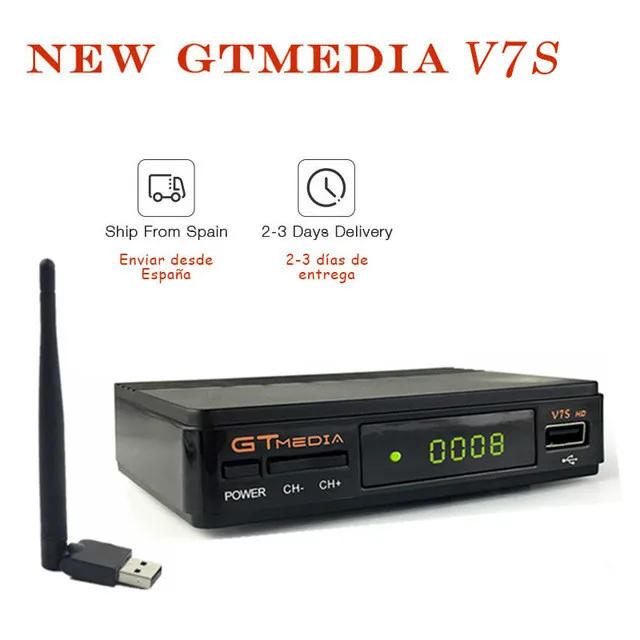 Спутниковый ТВ приемник GT MEDIA V7S HD с полным 1080P стандартным приемником мощности vu