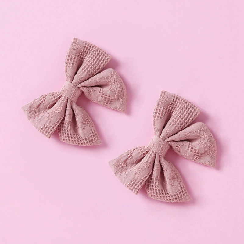 crochet baby accessories 2Pcs/Lot Broche Cheveux Baby Bow Hair Clip Girl Hairpins Children Jacquard Cotton Cute Hair Accessories Infant Barrette Hairclip cool baby accessories